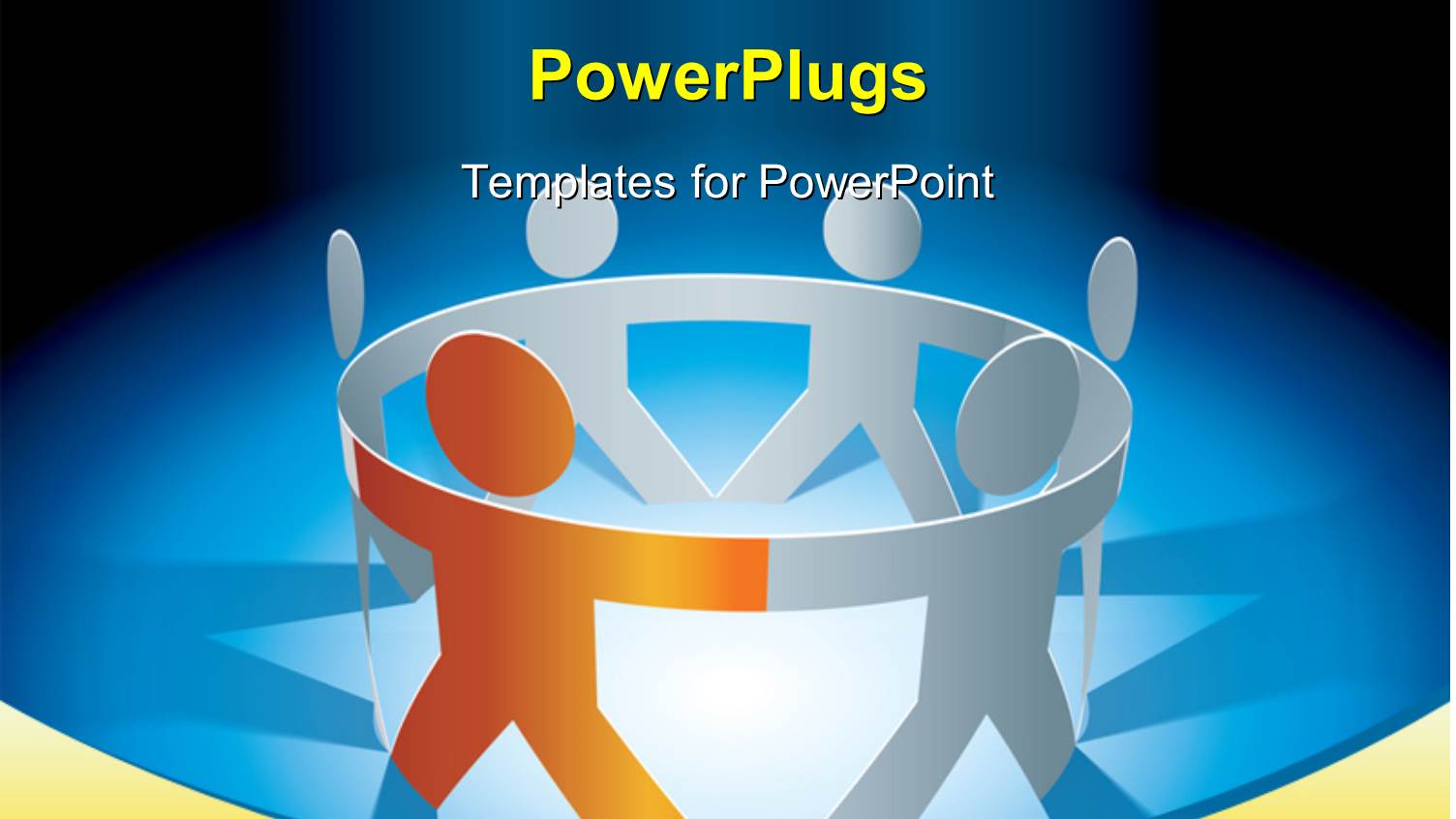 Depiction of Unity with Spotlight on Paper People Holding Hands in Circle