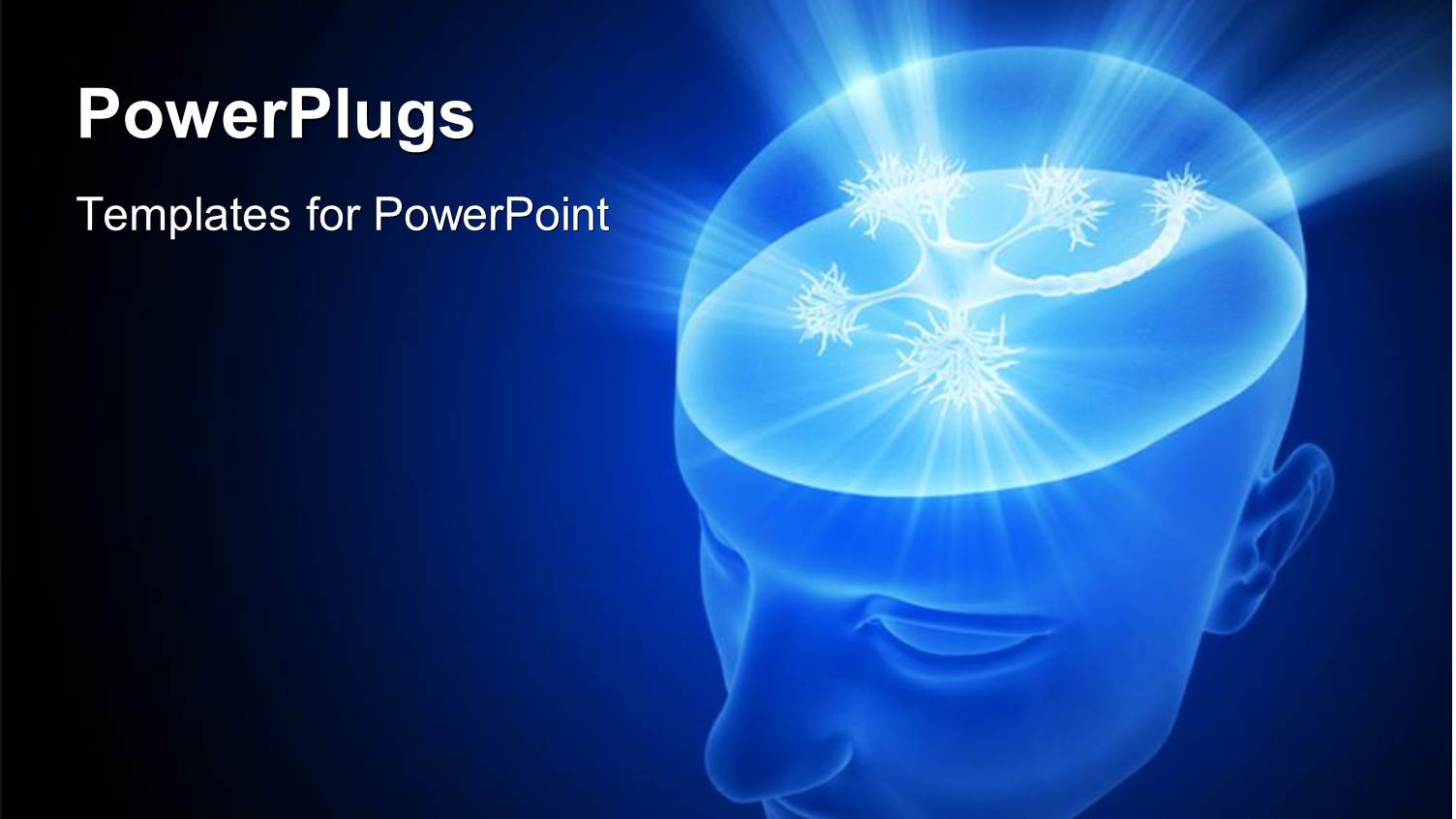 Depiction of Working Human Brain Showing Neurons Glowing 