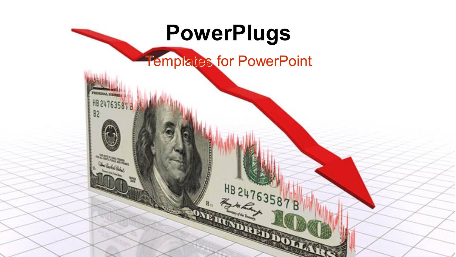 a Descending Red Arrow Over a U.S Dollar Bill