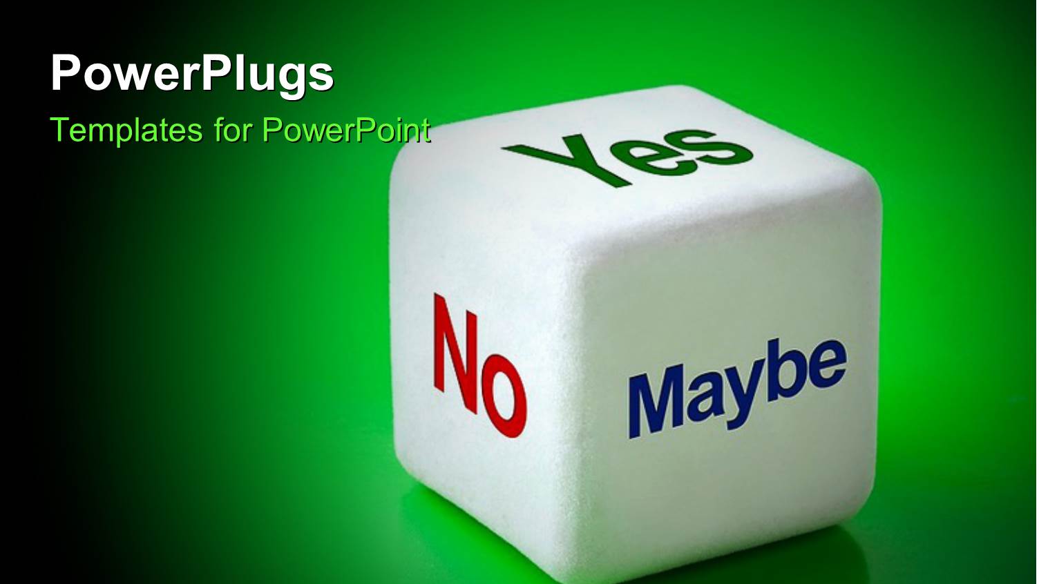 a Dice with Various Options and Greenish Background