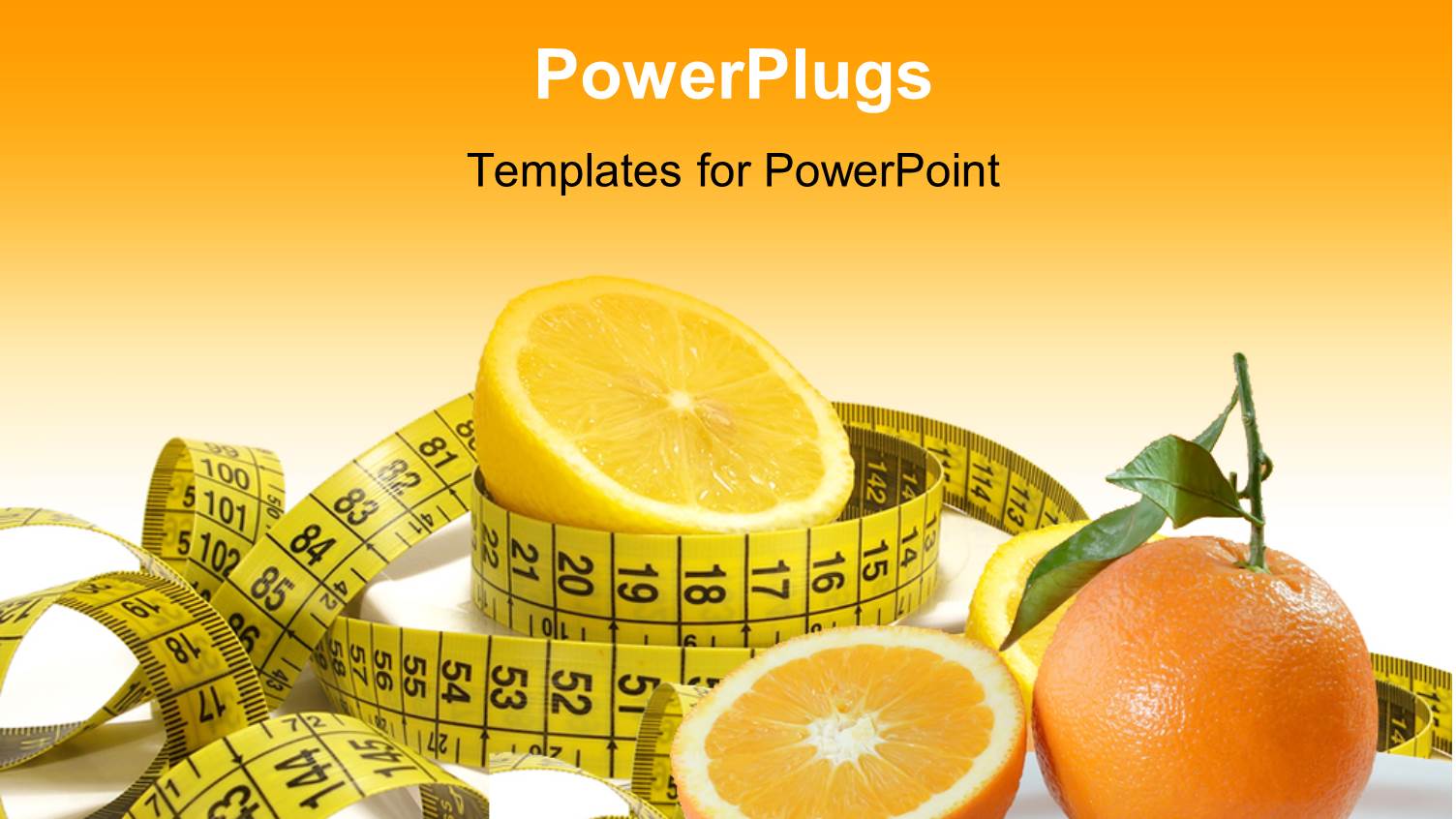 Diet Depiction with Measuring Tape and Sliced Orange Fruits
