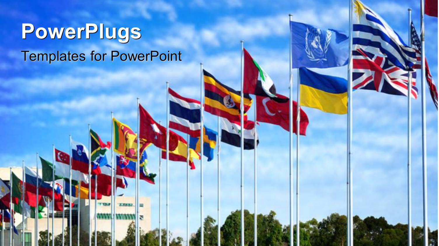 Different Flags of the World Flapping in the Wind with   Nature