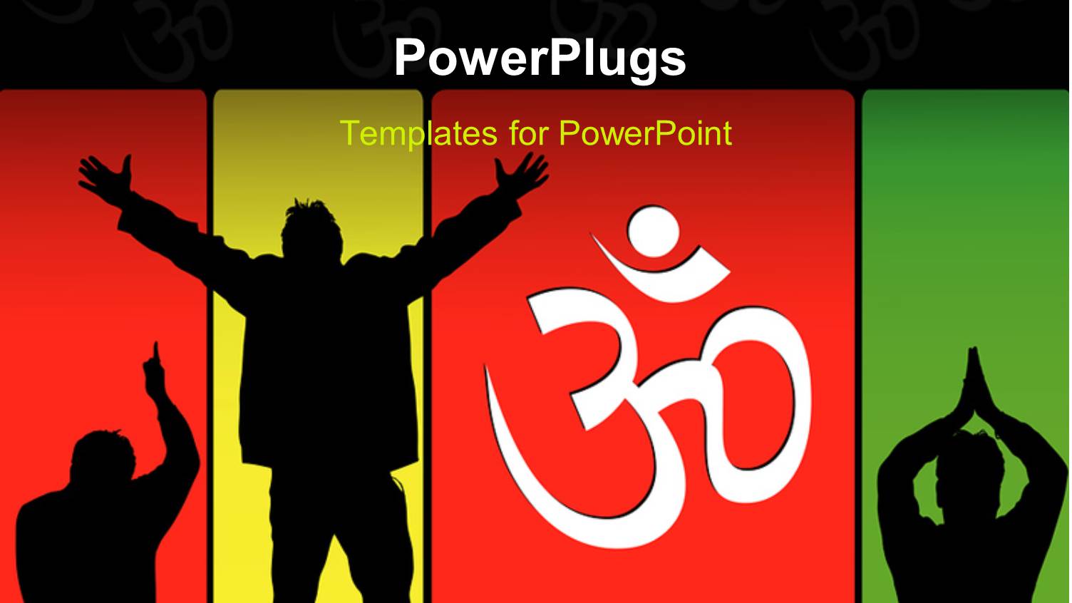 Different Religious Prayer Postures on a Multi Colored Background