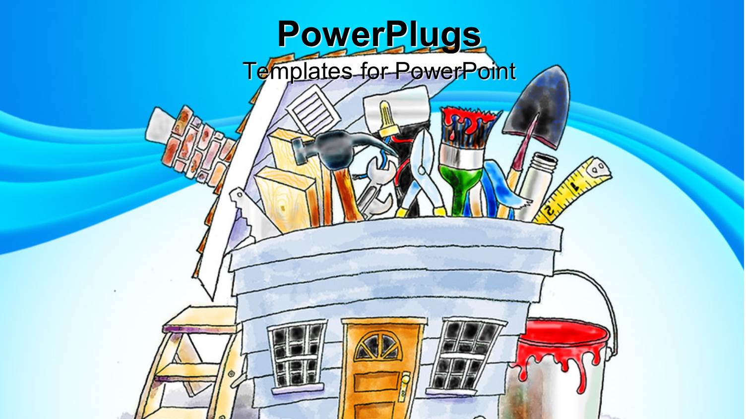 Different Set of Home Construction Tools in a Cartoonish Form