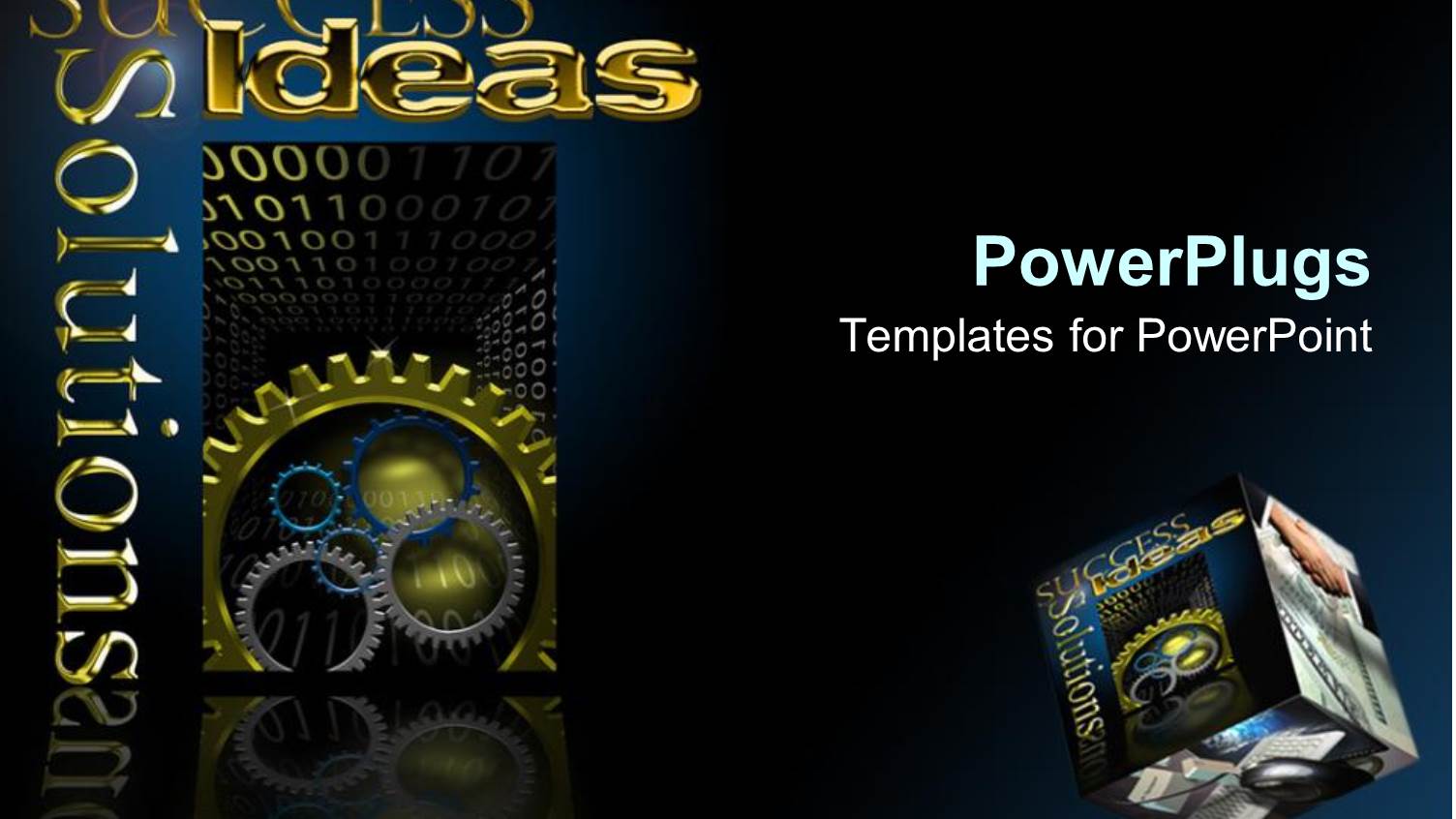 Different Sizes and Colors of Gears with Success Text