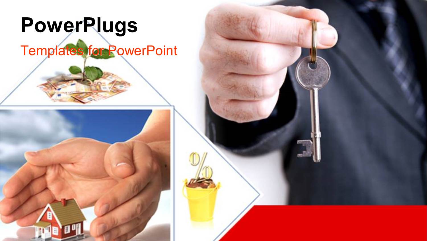 Different Tiles Showing Real Estate Themes with a Business Man Holding a Key