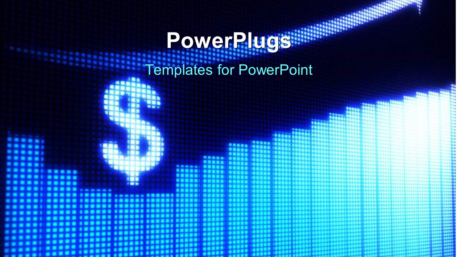 Digital Background with Bars and Bright Dollar Sign with Arrow