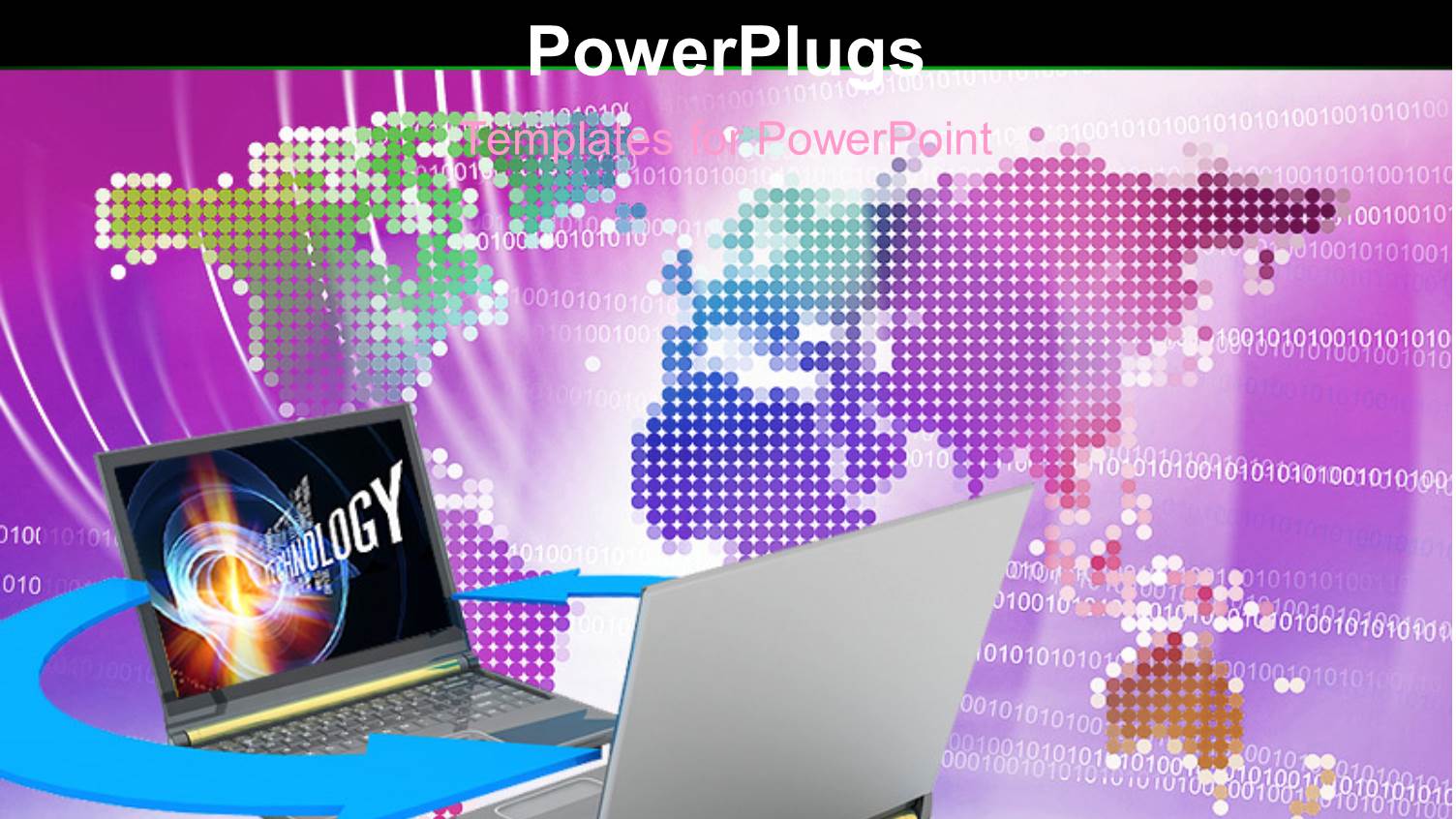 Digital Background with Two Laptops Facing and Connected to Each other