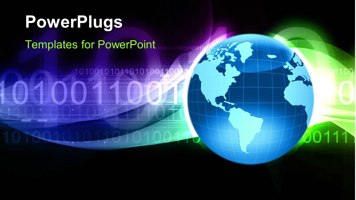 Digital Fusion, with Binary Digits and Glowing Earth Globe 