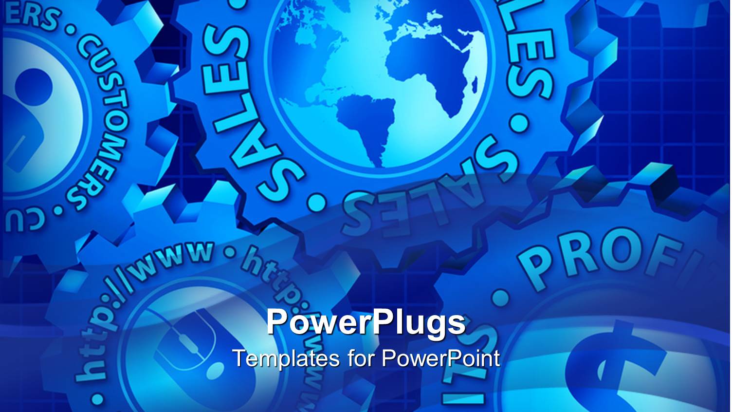 Digital Globe Surrounded by Word Sales, Dollar Sign, Computer Mouse, Figure, Customers, Wed Address, Profits