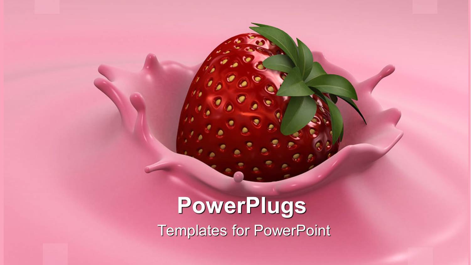 Digital Representation of Strawberry Creating Splash in Pink Fruit Yogurt