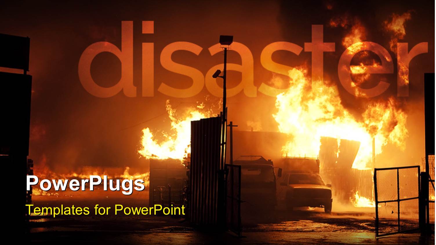 a Disaster Scene with Fire Blazing