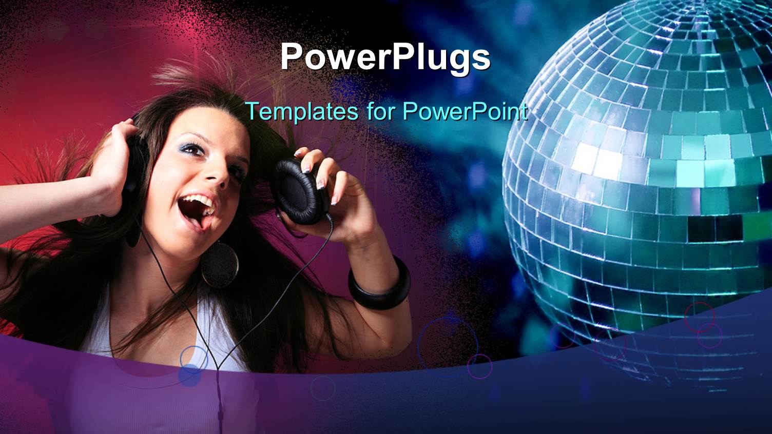 Beautiful Young Lady with Headphones Listening to Music