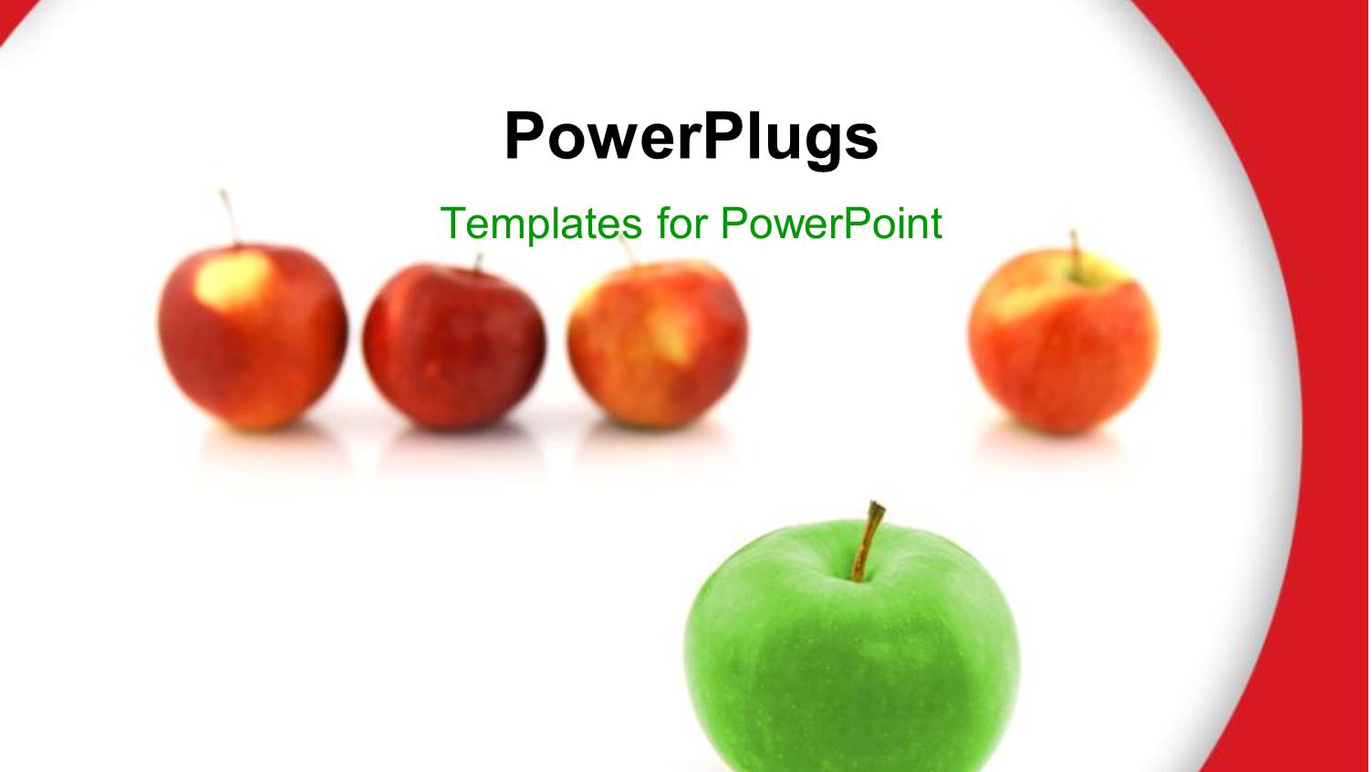 Distinct Green Apple Stands Out of Red Apples on White Background