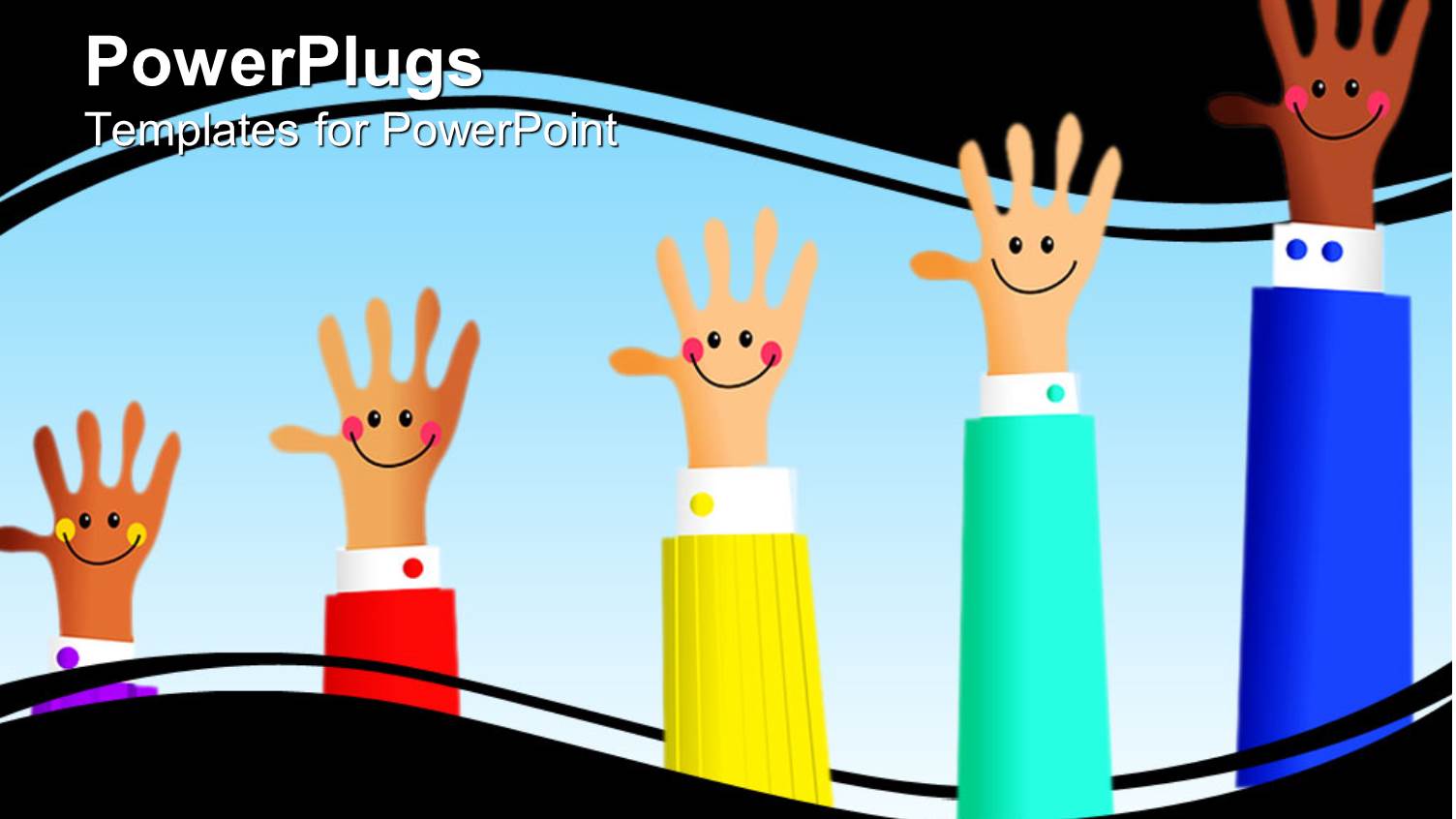 Diverse Hands with Smiley Faces, Work Place Diversity