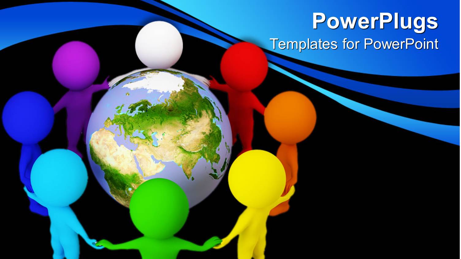 Diversity and Unity Theme with Rainbow Colored People Holding Hands Around Globe World Earth