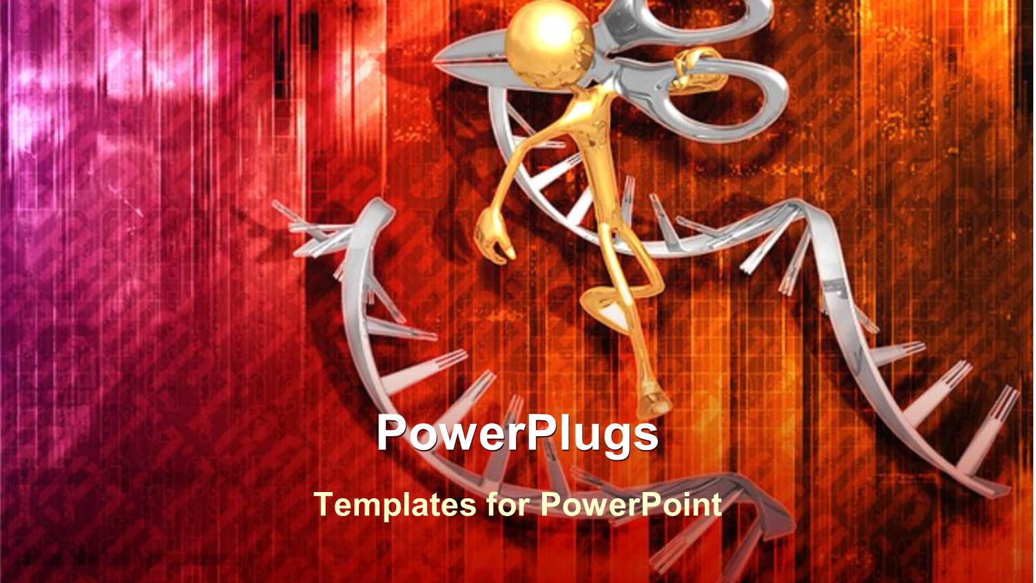 DNA Molecules Cut in Middle by Man with Scissors