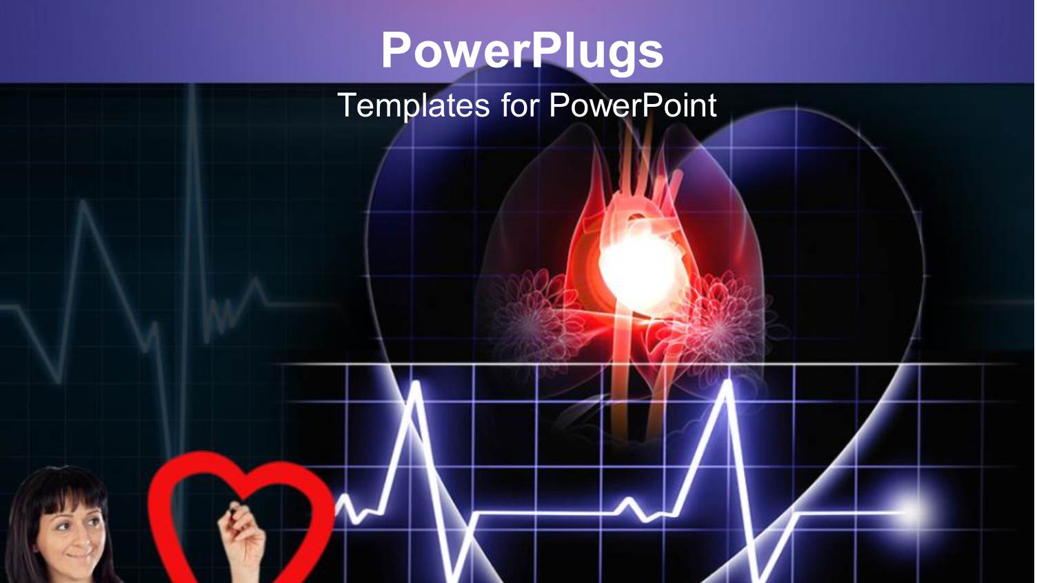 Doctor in Blue with a Wave Line from a Beating Heart