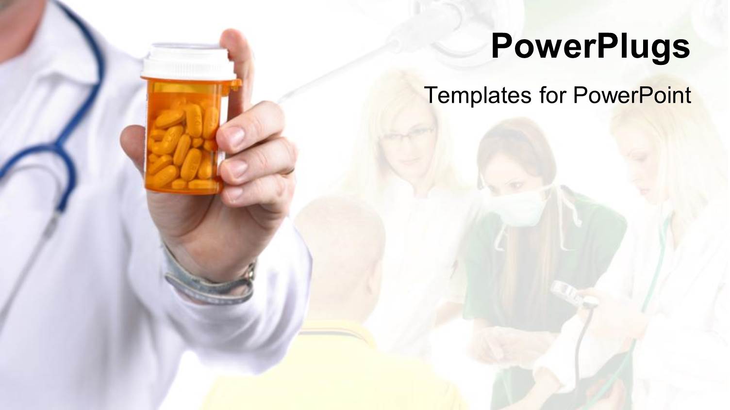 a Doctor with Capsules and the Reflection in the Background