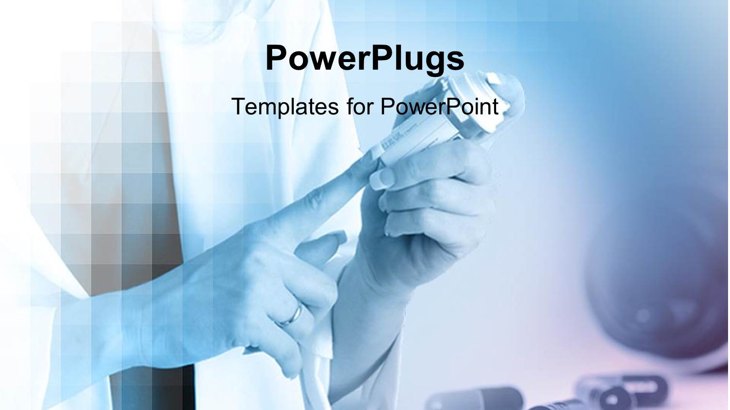 Doctor Holding a Prescription Bottle with Drugs on the Floor