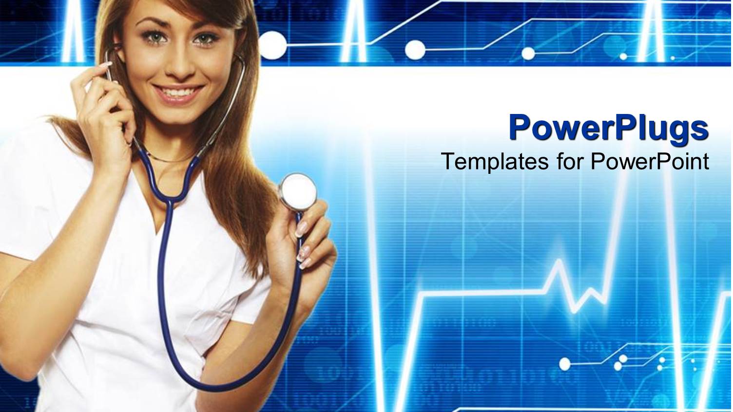 a Doctor Holding a Stethoscope and Heartbeat Line in the Background