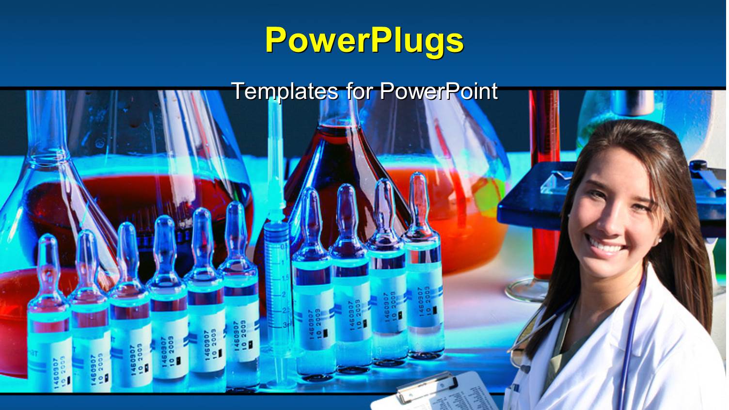 a Doctor with  Number of Chemicals in the Background