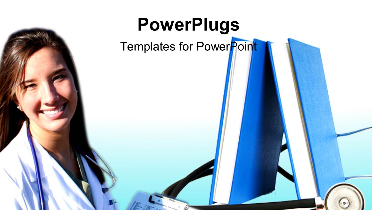 a Doctor with a Stethoscope and Books in Background