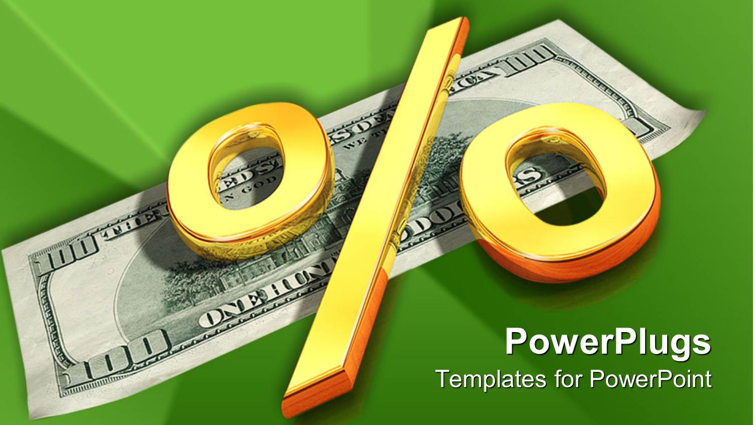 Dollar Bill with a big Gold Colored % Symbol on Top