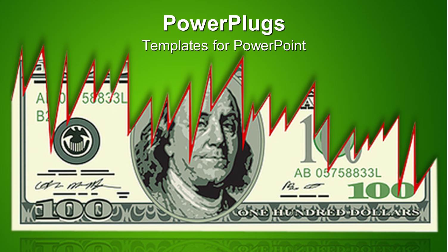 Dollar Bill with Jagged Edges on a Green Background