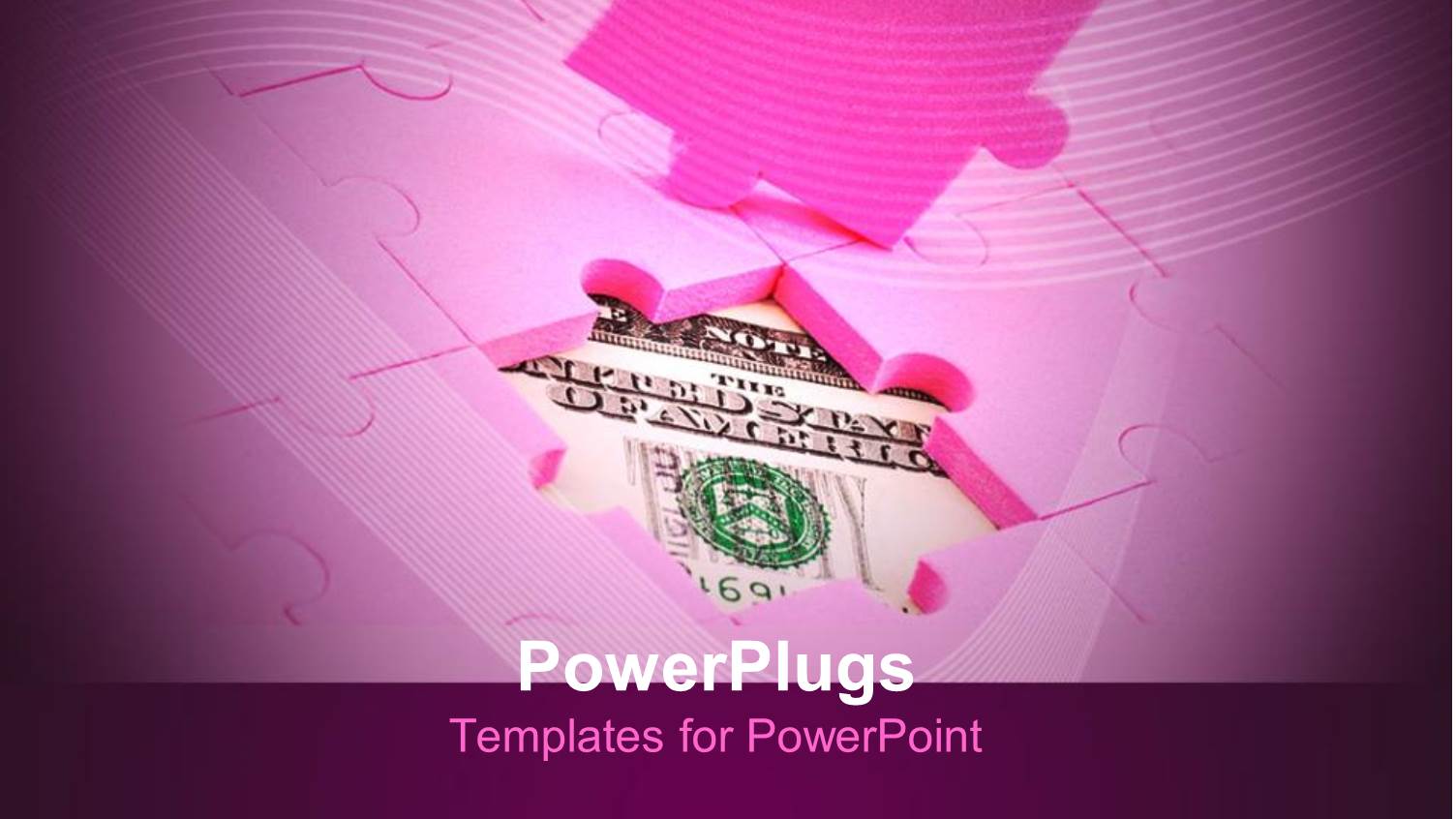 a Dollar Bill Showing from Under an Arranged Pink Puzzle