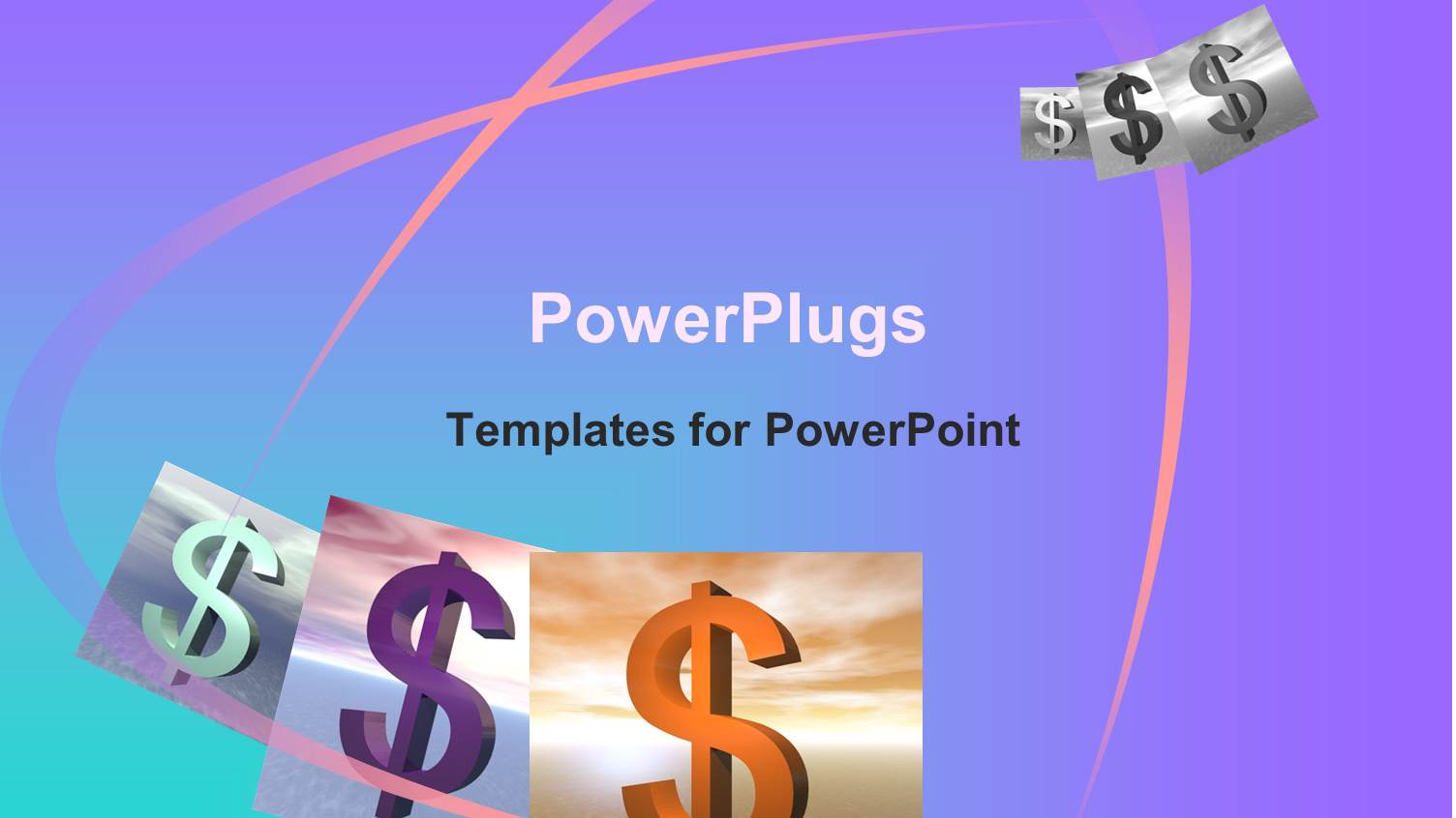 Dollar Bill Signs with Purple and Blue Background, Economy, Finance, Money