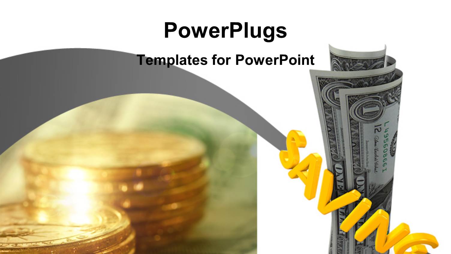 some Dollar Bills and Coins with a Text that Spells Out the Word 