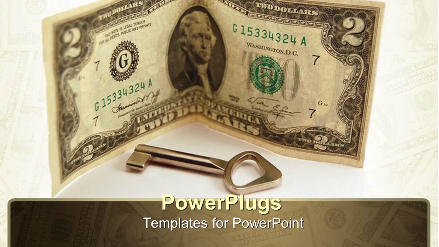 a Dollar Note with a Key with White Background