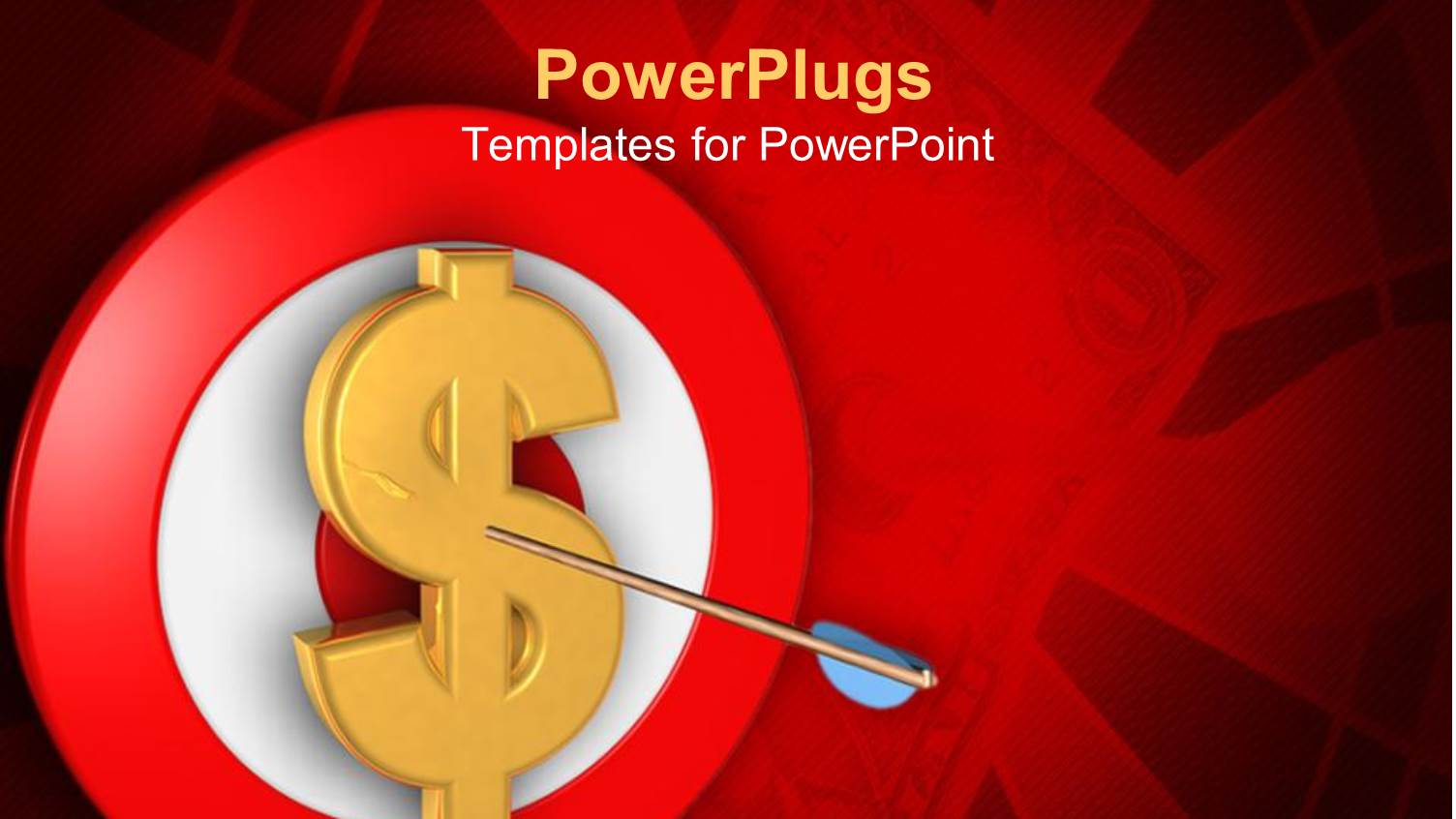 a Dollar Sign with a Dart in it and a Red and White Dart Board