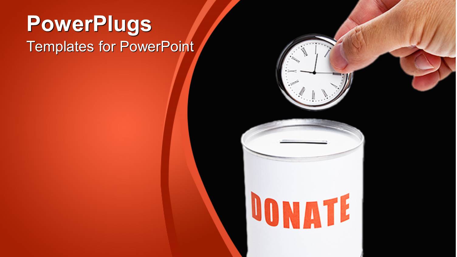 Donating Time Metaphor with Hand Dropping Clock into Donation can