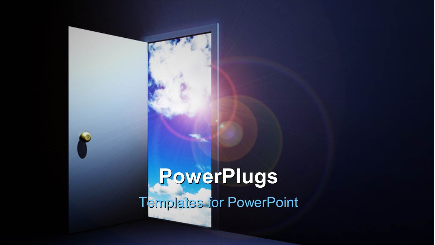 a Door Opened Towards Clouds and the Sky