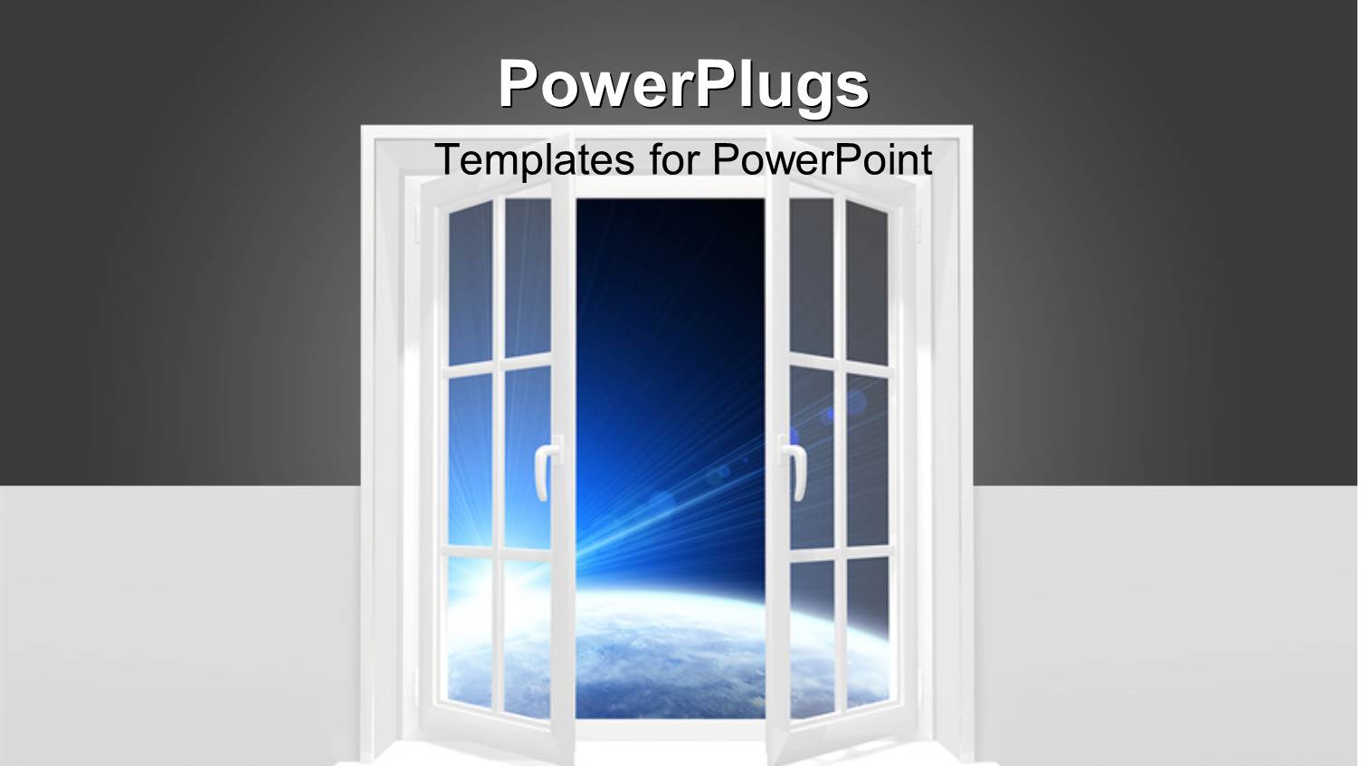 a Door Opened Towards the Space with Bluish Background