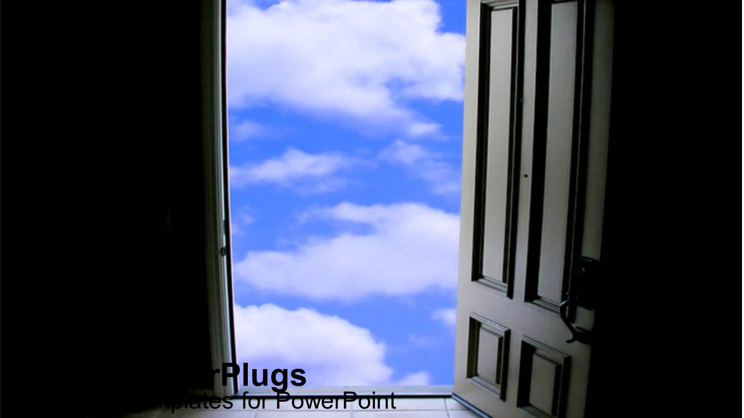 Door of Opportunity Knocking Window as a Metaphor Blue Skies Positive Outlook