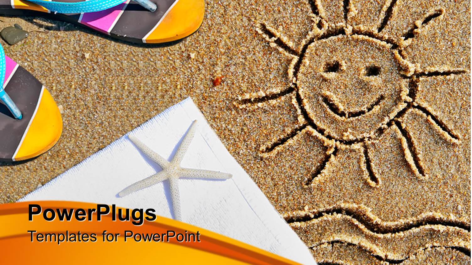 the Drawing of a Smiling Sun on the Sand