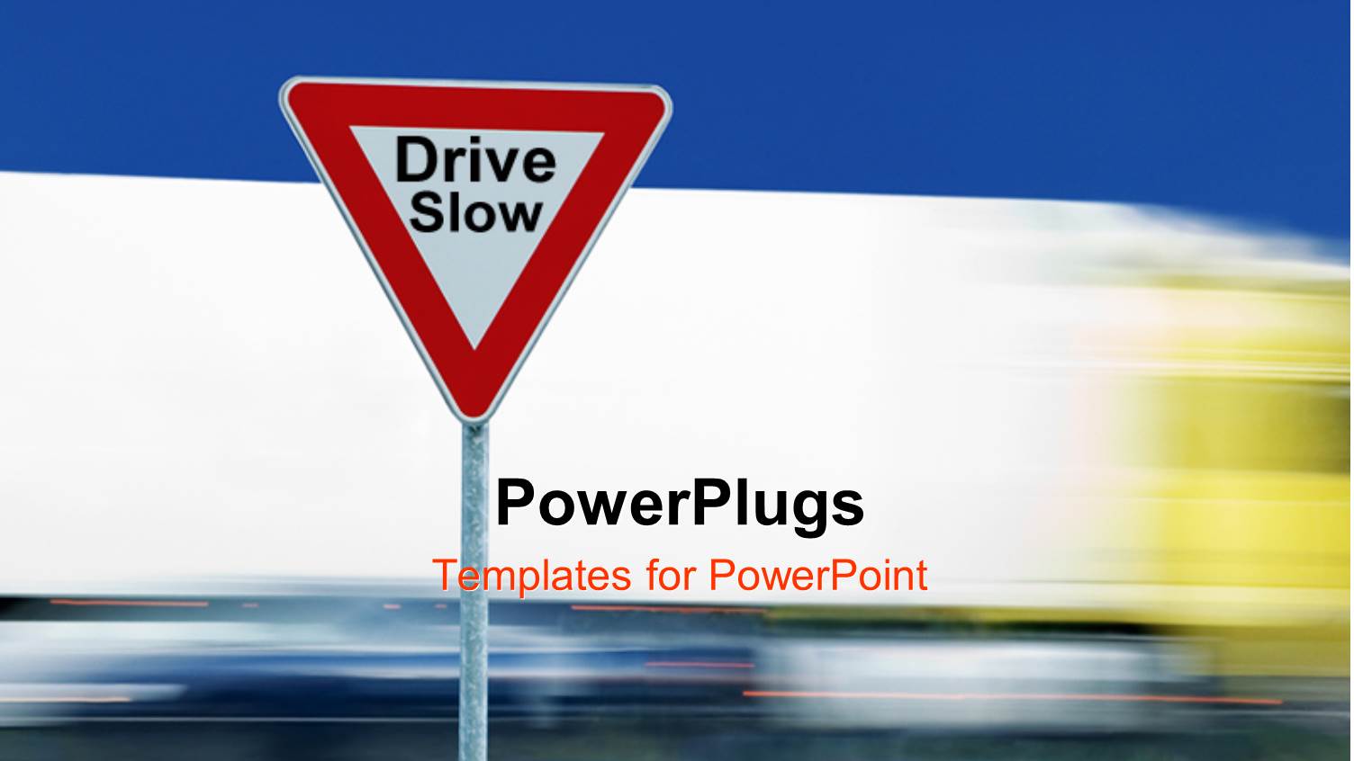 a Driving Sign with a Road in the Background and Place for Text