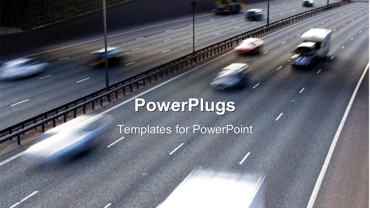 Dual Carriage Motorway with Cars Moving at High Speed