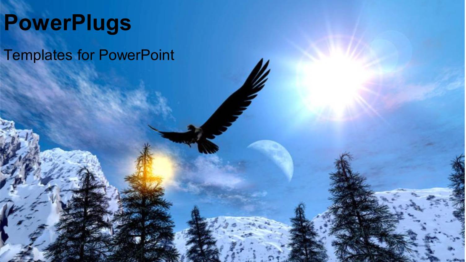 Eagle Snowy Mountain Range in Winter Skiing Snowboarding Blue Skies