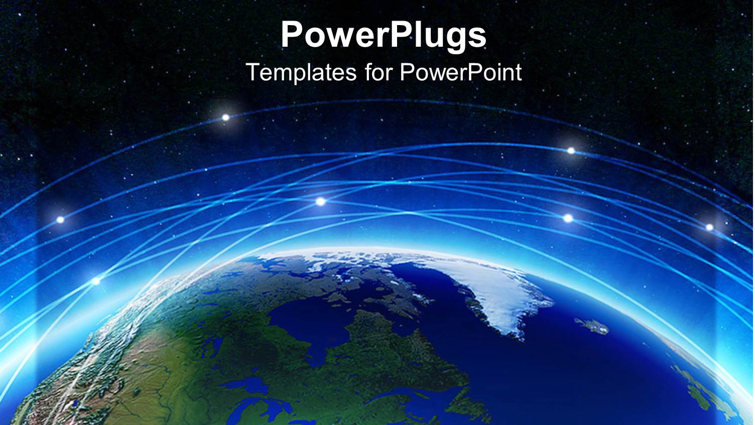 Earth with Blue Line and Background of Black Sky with Shining Stars