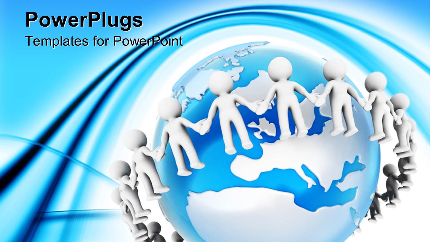 an Earth Globe with 3D Characters Holding Hands Around it