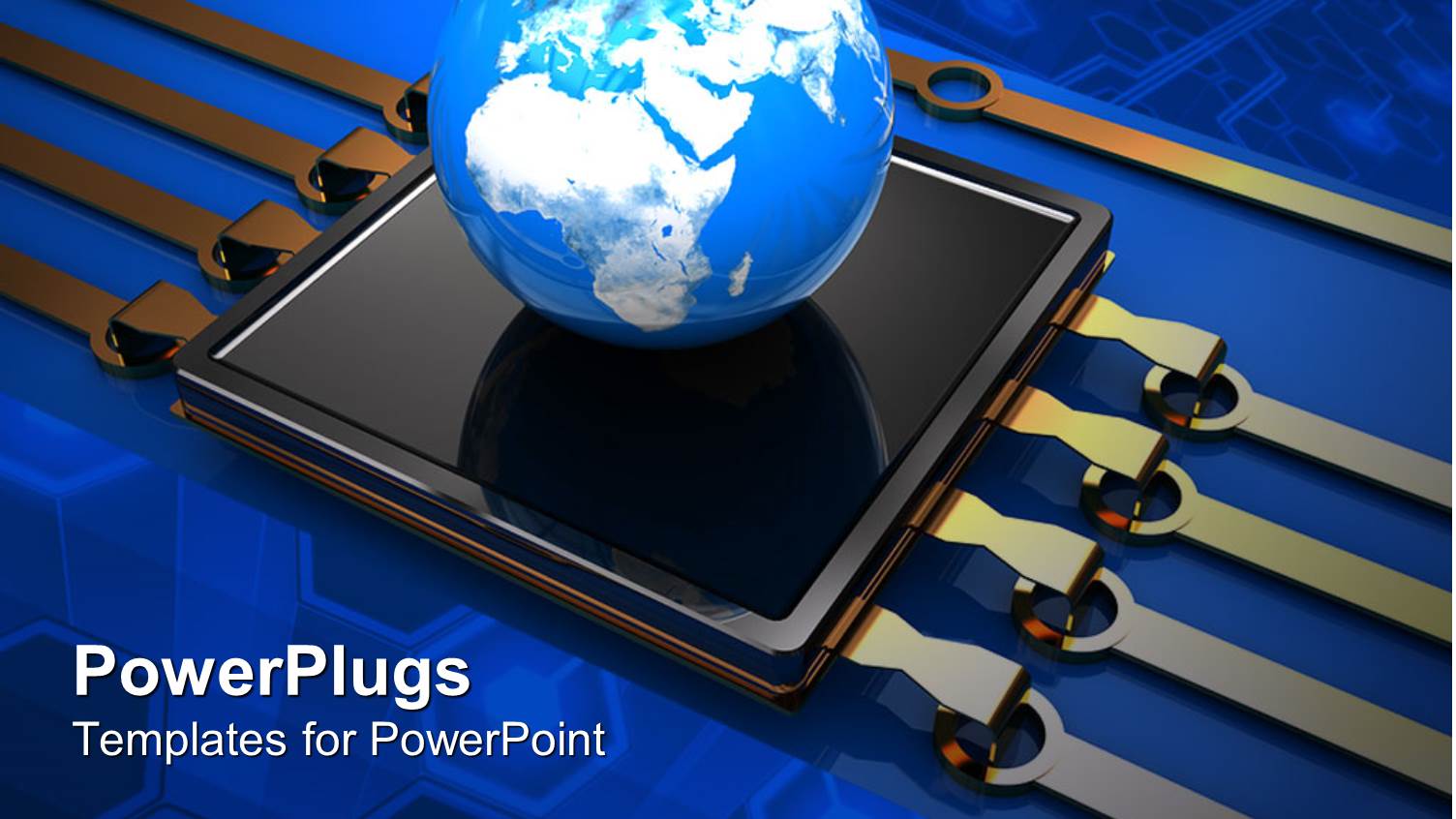 an Earth Globe on a Black Screen on a Blue Background