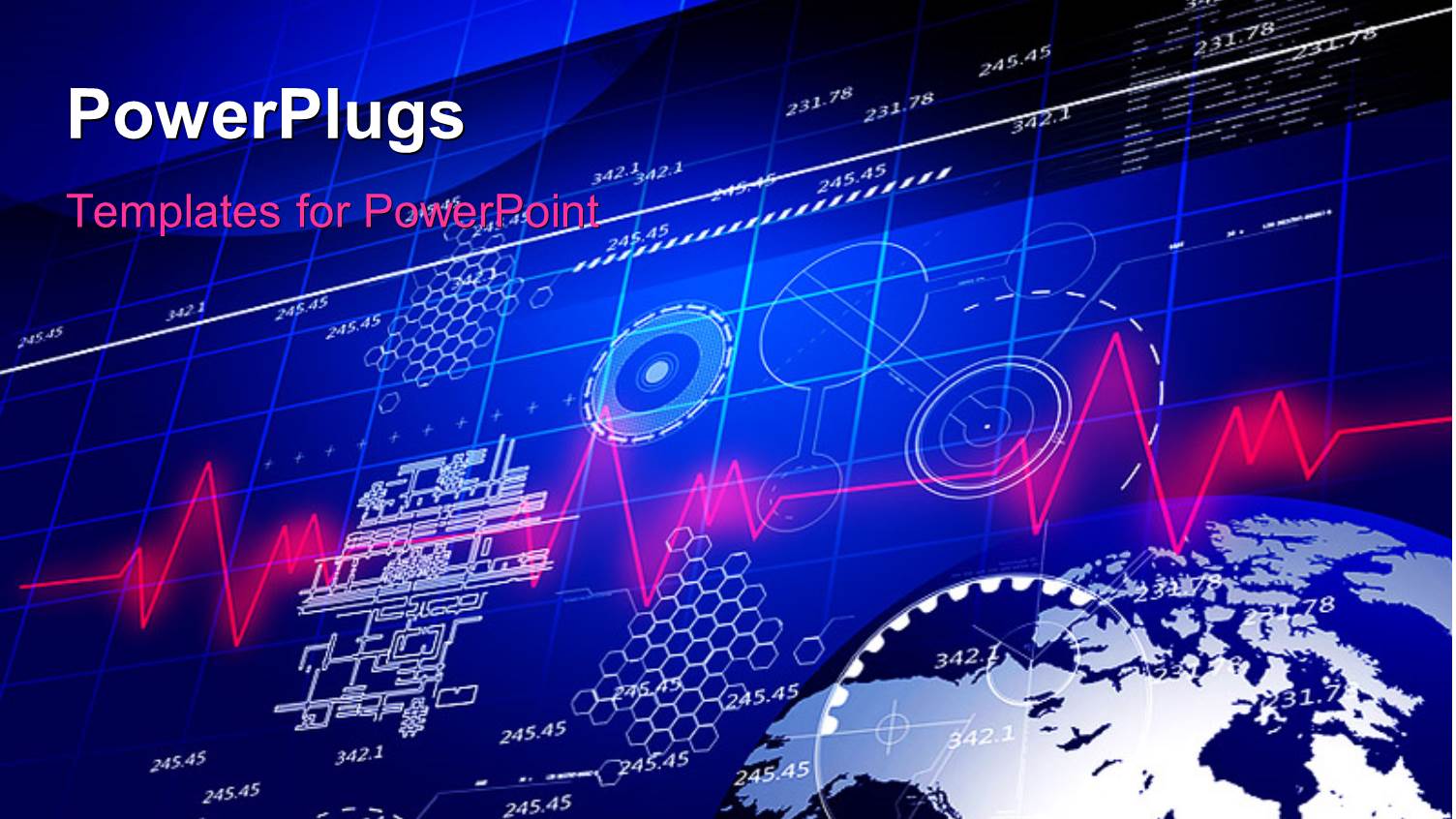 Earth Globe with Business Related Elements on Blue Surface