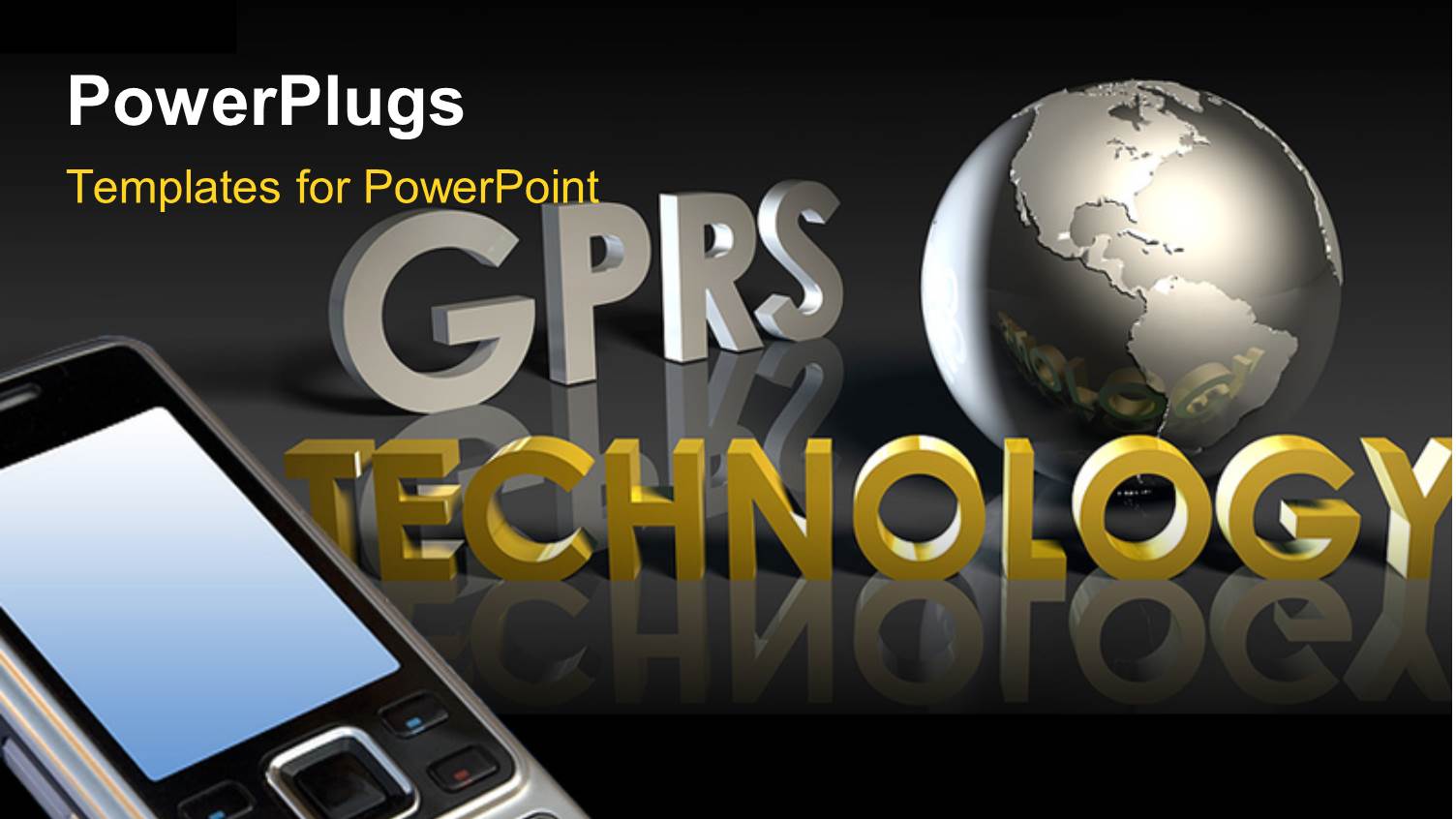 Earth Globe with Cell Phone and 3D Text GPRS TECHNOLOGY