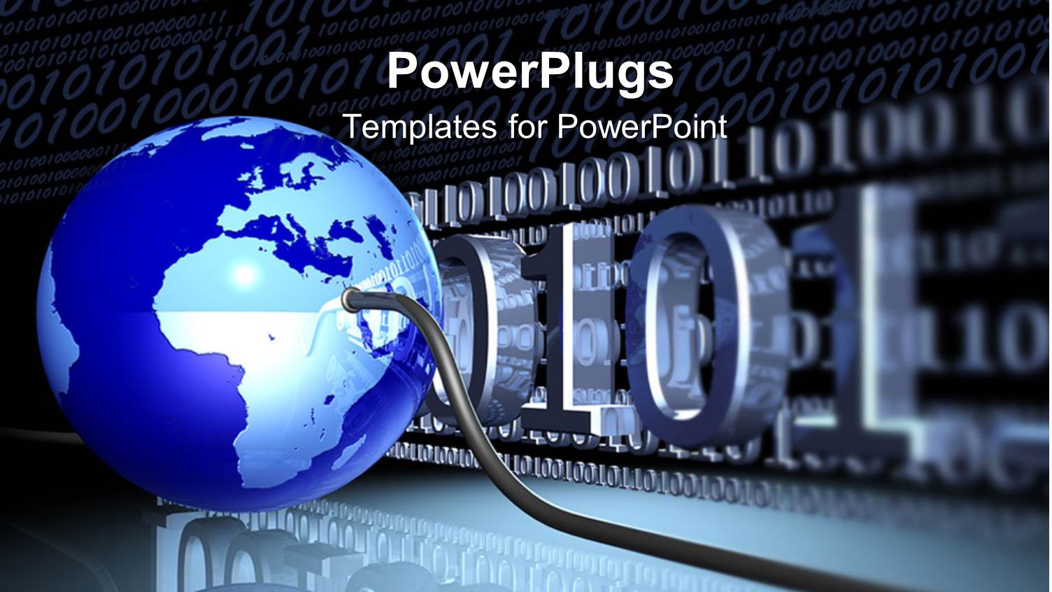 Earth Globe Connected to a Wire with Binary Codes