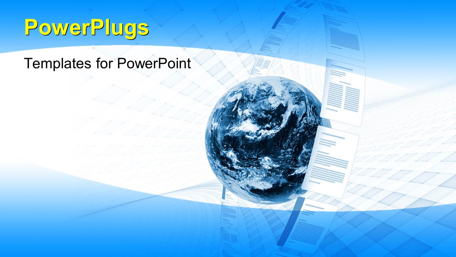 Office Documents Rotating Around Earth Globe Over Abstract Background