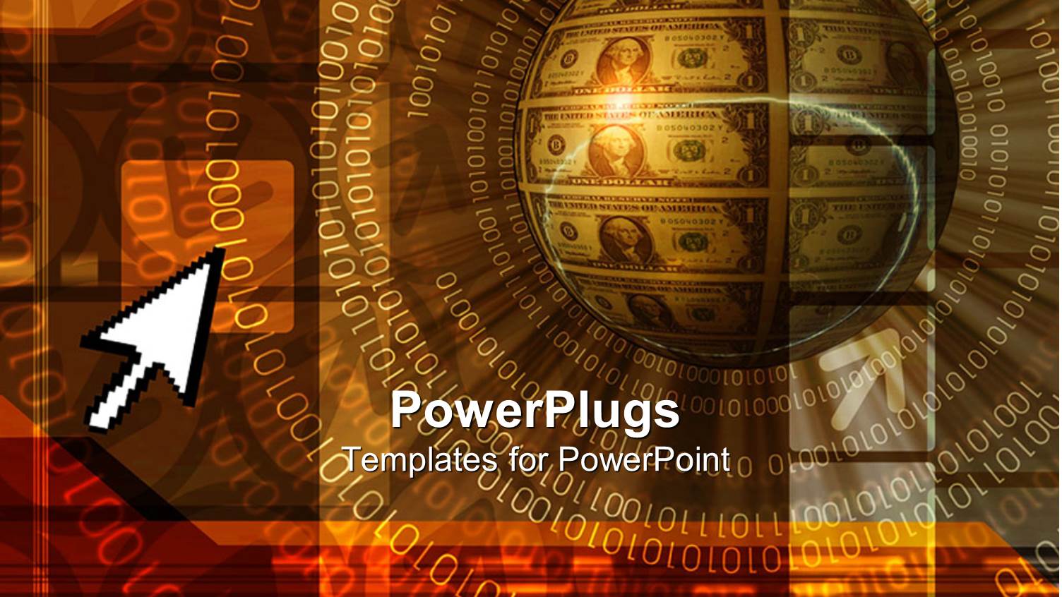 an Earth Globe Painted with Dollar Bills and Lots of Binary Codes